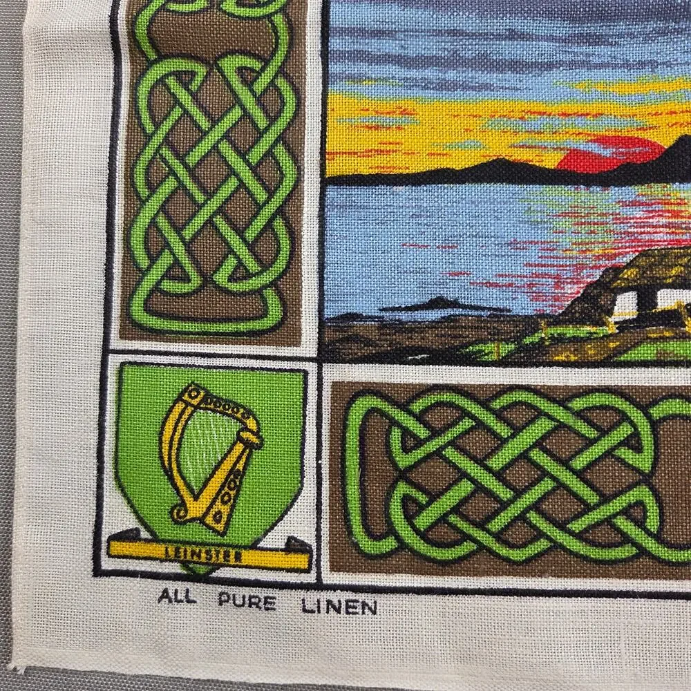 Vintage Nelson Irish Blessing Pure Linen Tea Towel Made Ireland 30.5